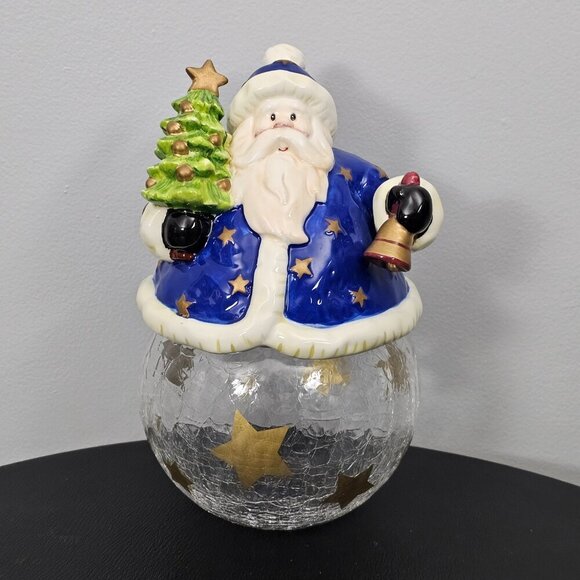 The Main Ingredients Vintage Christmas Santa Claus Ceramic And Glass Candy Jar - Picture 11 of 14